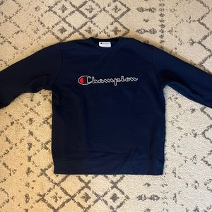 Men’s Navy Blue Champion Sweatshirt Fleece (Large)